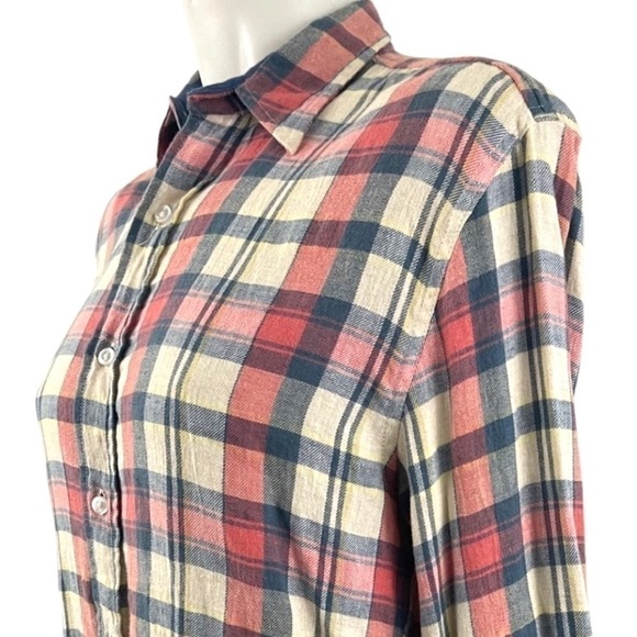 Marine Layer Women’s “ Abby “ Plaid Cotton Button Down Flannel Size Medium - Picture 2 of 5